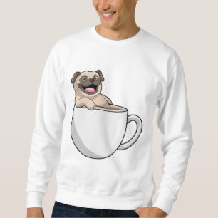 Pug with Cup of Coffee Sweatshirt