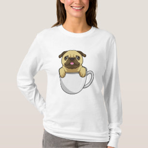 Pug with Cup of Coffee T-Shirt
