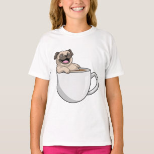 Pug with Cup of Coffee T-Shirt