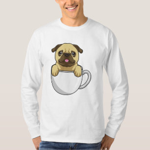 Pug with Cup of Coffee T-Shirt
