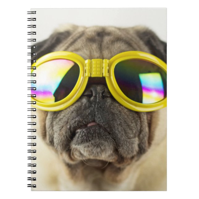 Pug with Goggles Notizblock (Vorderseite)