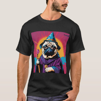 Pug-Zauberer retro T-Shirt
