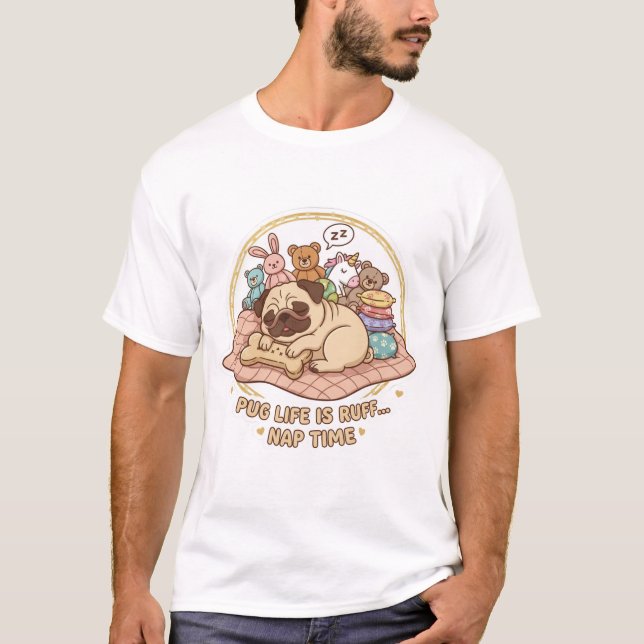 Pug zzz T-Shirt (Vorderseite)