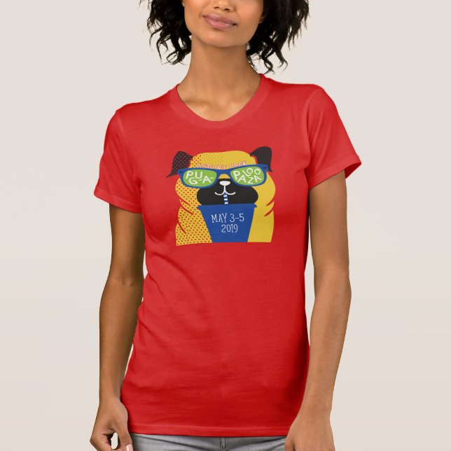 Pugapalooza Asbury kurzer Hülsen-T - Shirt (Vorderseite)
