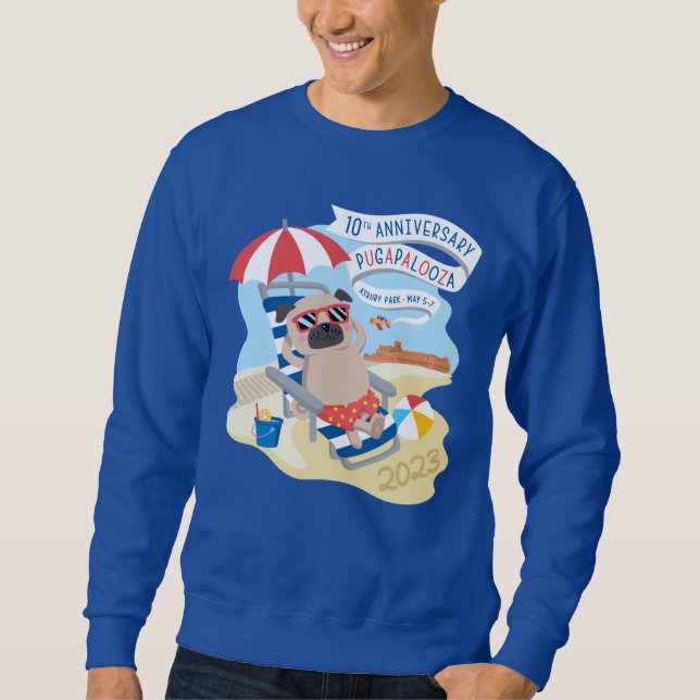 Pugapalooza Asbury Park 2023 Men's Sweatshirt (Vorderseite)