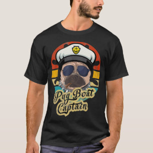Pugboat Mops Dog Owner Bootsführer Boot Funny D T-Shirt