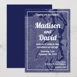 Puget Sound Carte Vintage Graphique Nautique Maria