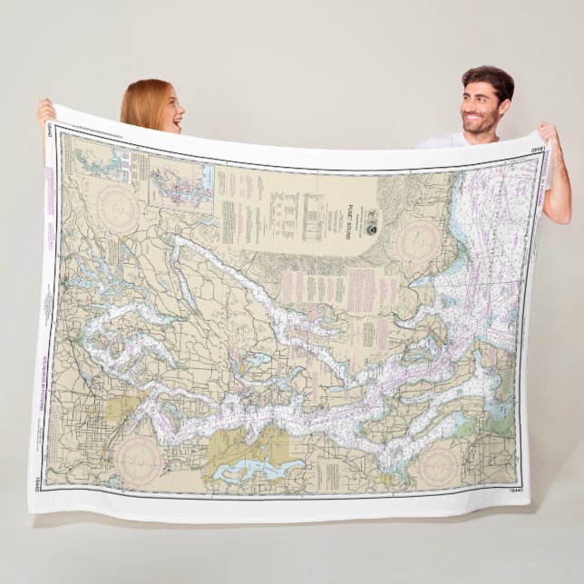 Puget Sound Nautical Chart 18440 Fleecedecke (Beispiel)