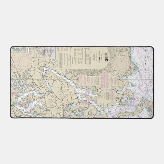 Puget Sound Nautical Chart 18440 Schreibtischunterlage (Vorderseite)