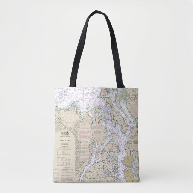 Puget Sound Nautical Chart 18440 Tasche (Vorderseite)