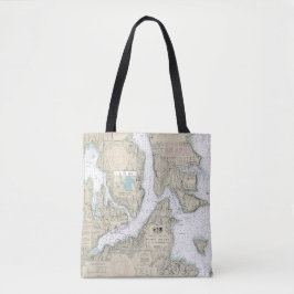 Puget Sound Seattle to Bremerton Nautic Chart Tasche