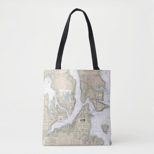 Puget Sound Seattle to Bremerton Nautic Chart Tasche (Vorderseite)