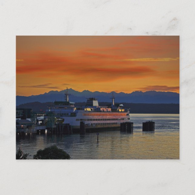 Puget Sound Sunset Postkarte (Vorderseite)