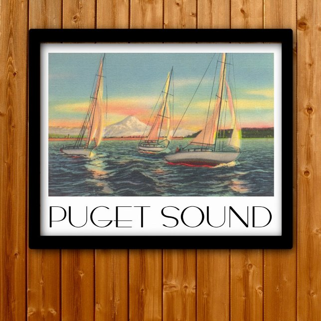 Puget Sound Vintage Stil Poster (Von Creator hochgeladen)