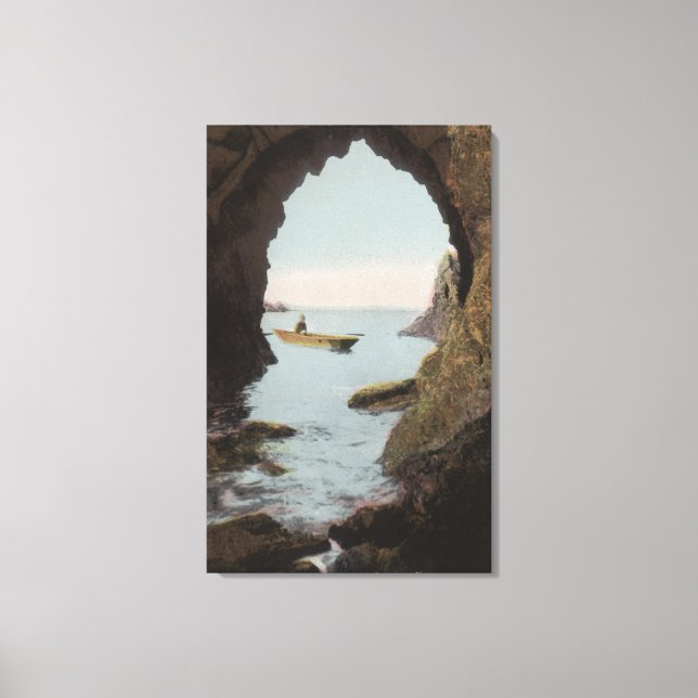 Puget Sound, WA - Höhle in Täuschung Leinwanddruck (Vorderseite)