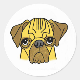 Puggie Wuggie Runder Aufkleber
