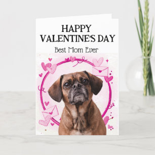 Puggle Beste Mama Benutzerdefinierte Valentinstag  Feiertagskarte