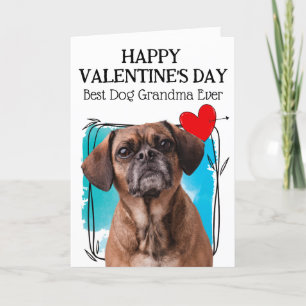 Puggle bester Hund Oma benutzerdefinierter Valenti Feiertagskarte