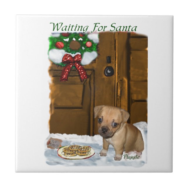 Puggle Christmas Fliese (Vorderseite)