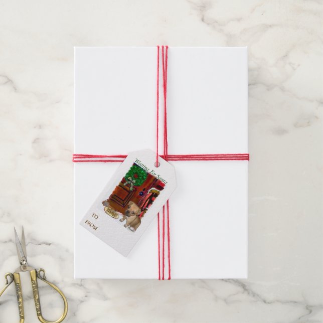 Puggle Christmas Geschenkanhänger (Mit Garn)