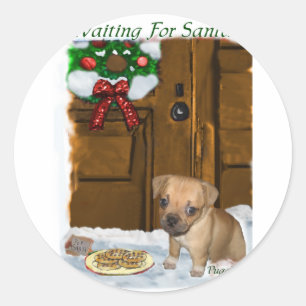 Puggle Christmas Geschenke Runder Aufkleber