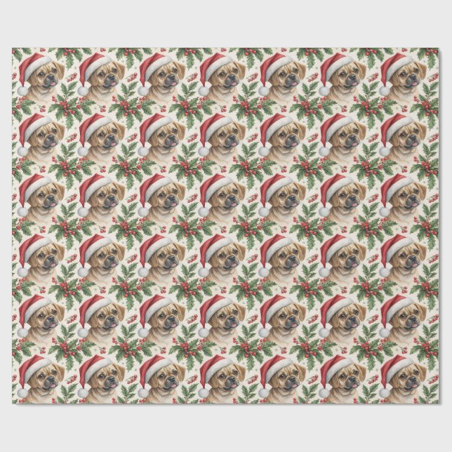 Puggle Christmas Wrapping Paper Geschenkpapier (Flach)