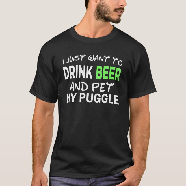 Puggle Hund Bier Tees Hundemutter 2 (Vorderseite)