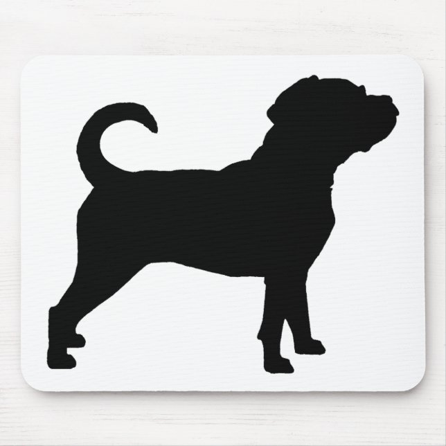 Puggle HundeSilhouette Mousepad (Vorne)
