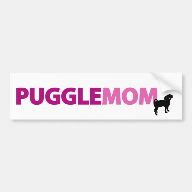 Puggle Mama Autoaufkleber (Vorne)