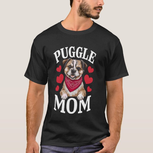 Puggle-Mama, Hunde-Mama T-Shirt (Vorderseite)