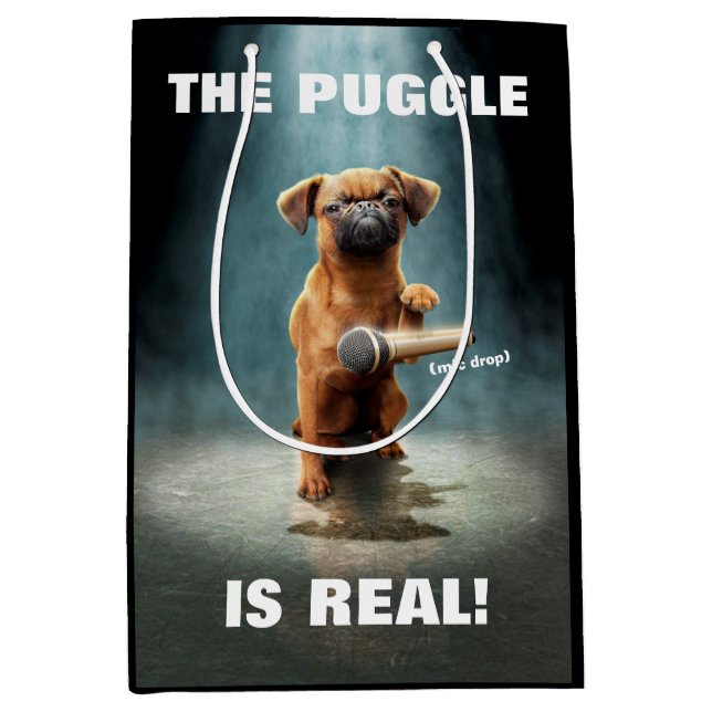 Puggle Mic Drop Mittlere Geschenktüte (Vorderseite)