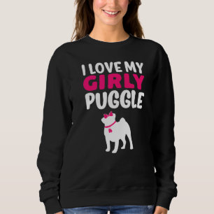 Puggle Mops Beagle Girl Dog Girly Gender Reveal Cu Sweatshirt