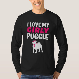 Puggle Mops Beagle Girl Dog Girly Gender Reveal Cu T-Shirt