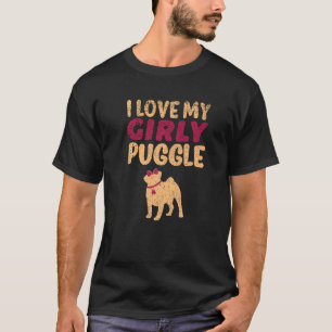 Puggle Mops Beagle Girl Dog Girly Gender Reveal Cu T-Shirt