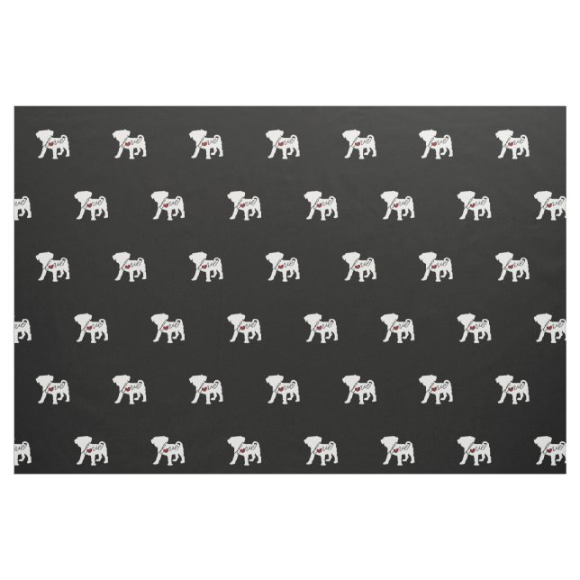 Puggle (Mops/Beagle) Liebe Stoff (Fat Quarter (45,7 x 55,9 cm))