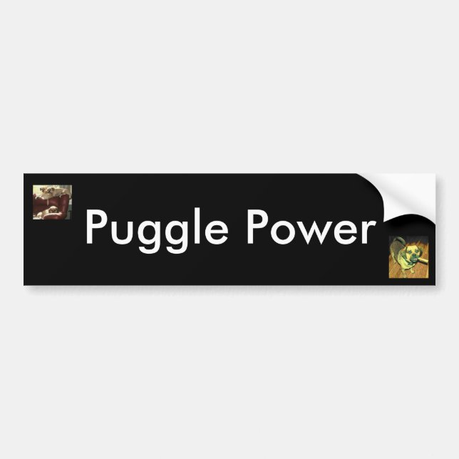 Puggle Power Autoaufkleber (Vorne)