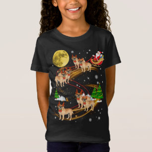 Puggle Rentier Christmas Dog Riding Santa Xmas Gi T-Shirt