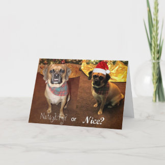 Puggle! Weihnachtskarte Feiertagskarte