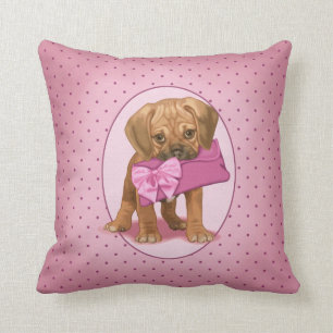 Puggle Welpe und Kupplung Kissen
