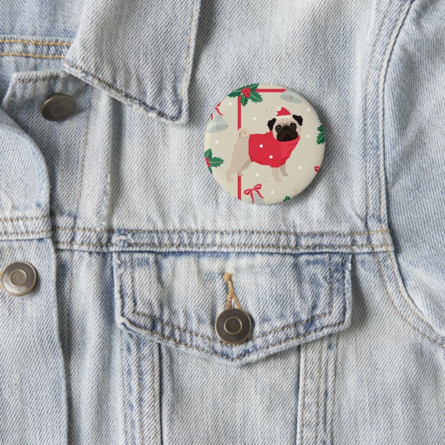 Puggy Christmas Button (Beispiel)