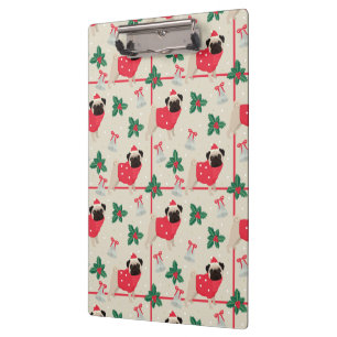 Puggy Christmas Clipboard Klemmbrett