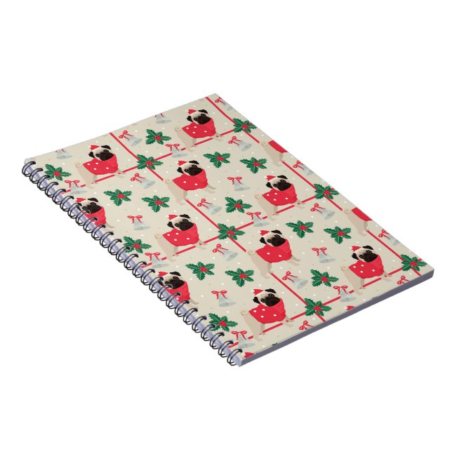 Puggy Christmas Foto Notebook Notizblock (Rechte Seite)