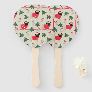 Puggy Christmas Hand Fans Fächer
