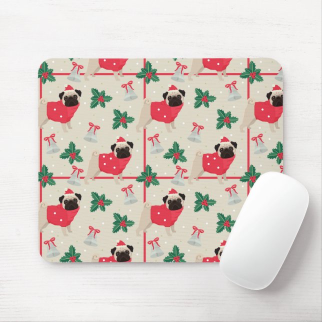 Puggy Christmas Mousepad (Mit Mouse)