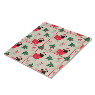 Puggy Christmas Tile Fliese
