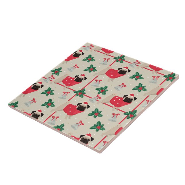 Puggy Christmas Tile Fliese (Seite)