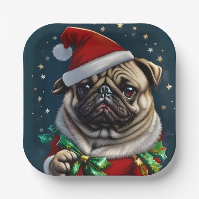 Puggy Claus Collection Pappteller (Vorderseite)