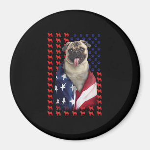 Puggy USA Flag Magnet