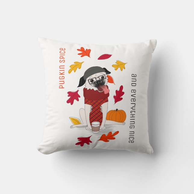 Pugkin-Gewürz: Fallkissen Kissen (Vorderseite)