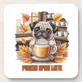Pugkin Gewürz Latte – Süßes Herbst Pug Kaffee Desi Getränkeuntersetzer